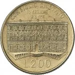 Repubblica Italiana Repubblica Italiana Lire 1946 2001Monetazione del secondo periodo dal 1951 200 lire 1990 Palazzo Spada 24 mm 4,9 5,1 g Ba rovescio