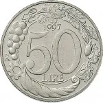 Repubblica Italiana Repubblica Italiana Lire 1946 2001Monetazione del secondo periodo dal 1951 50 lire 1996 2001 Testa turrita 19.2 mm 4,3 4,7 g CuNi rovescio