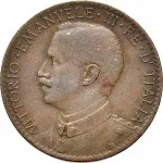 Somalia Italiana Vittorio Emanuele III di Savoia 1900 1936 Re Periodo anteriore alla riforma monetaria del 1925 1 besa 1909 1921 Valore 20 mm 2,471 2,504 g dritto