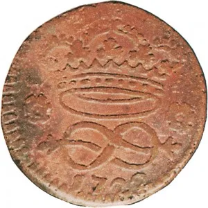 Vittorio Amedeo II di Savoia 1720 1730 Regno di Sardegna 2 denari da 1 6 di soldo 1722 Nodo d'amore 1 tipo 16 mm 1,46 1,90 g Cu rovescio