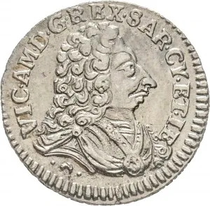 Vittorio Amedeo II di Savoia 1720 1730 Regno di Sardegna Monetazione per la Sardegna Reale da 5 soldi 1727 Croce di San Maurizio 19 mm 2,16 2,37 g Ag dritto