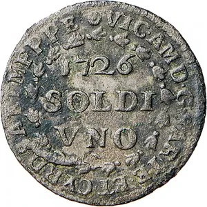 Vittorio Amedeo II di Savoia 1720 1730 Regno di Sardegna Soldo da 12 denari 1724 1730 Croce piana 2 tipo 20 mm 1,44 1,80 g Mi dritto