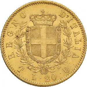 Vittorio Emanuele II di Savoia 1861 1878 Regno d'Italia 20 lire