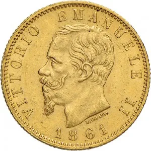 Vittorio Emanuele II di Savoia 1861 1878 Regno d'Italia 20 lire