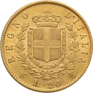 Vittorio Emanuele II di Savoia 1861 1878 Regno d'Italia 20 lire