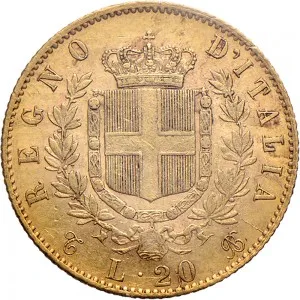 Vittorio Emanuele II di Savoia 1861 1878 Regno d'Italia 20 lire