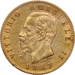 Vittorio Emanuele II di Savoia 1861 1878 Regno d'Italia 20 lire