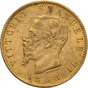 Vittorio Emanuele II di Savoia 1861 1878 Regno d'Italia 20 lire