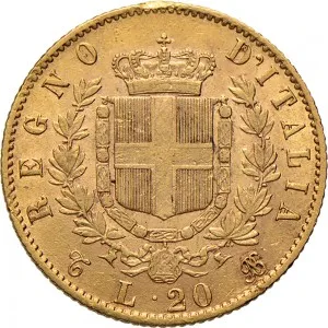 Vittorio Emanuele II di Savoia 1861 1878 Regno d'Italia 20 lire
