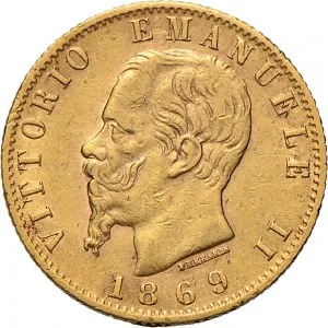 Vittorio Emanuele II di Savoia 1861 1878 Regno d'Italia 20 lire