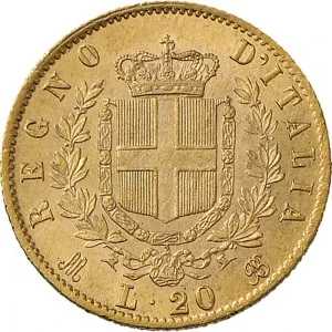 Vittorio Emanuele II di Savoia 1861 1878 Regno d'Italia 20 lire