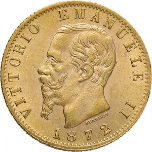 Vittorio Emanuele II di Savoia 1861 1878 Regno d'Italia 20 lire