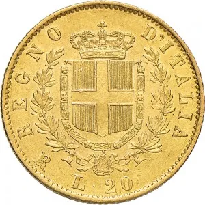 Vittorio Emanuele II di Savoia 1861 1878 Regno d'Italia 20 lire