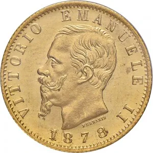 Vittorio Emanuele II di Savoia 1861 1878 Regno d'Italia 20 lire