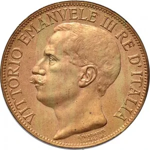 Vittorio Emanuele III di Savoia 1900 1936 Re Regno d'Italia 10 Centesimi 1911 Italia e Roma genitrice 30 mm 9,9 10,1 g dritto