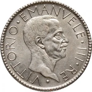 Vittorio Emanuele III di Savoia 1900 1936 Re Regno d'Italia 20 lire 1927 Anno V 1934 Anno XII Littore e Italia genitrice 35,5 mm 14,179 15,075 g Ag dritto