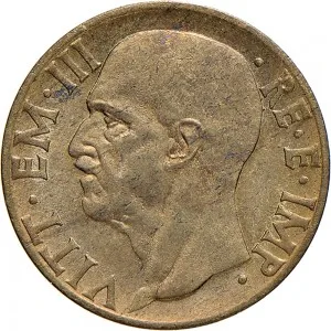 Vittorio Emanuele III di Savoia 1936 1943 Re e Imperatore Regno d'Italia 10 Centesimi
