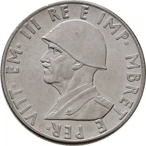 Vittorio Emanuele III di Savoia 1939 1943 Regno d'Albania 2 periodo 0,50 lek 1939 Anno XVIII 1941 Anno XIX Aquila bicipite 24,1 mm 5,88 6,12 g Ac dritto